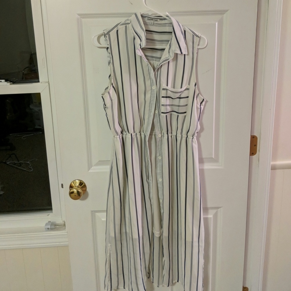 Blue and white summer dress.